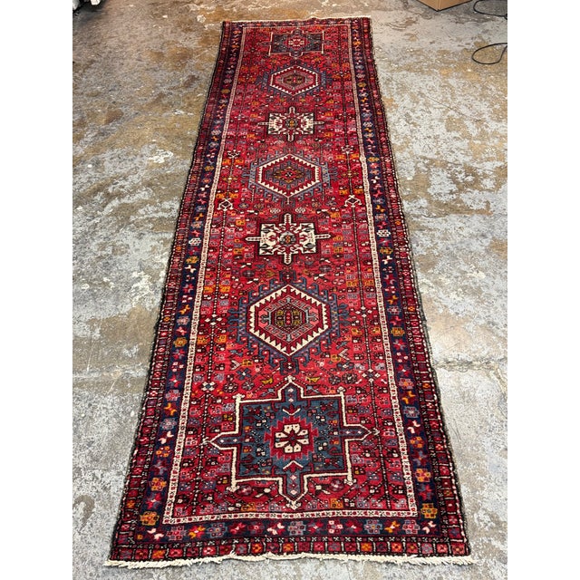 3ft 1in × 10ft 10in Karajeh Heriz Persian Rug, Circa 1930's For Sale - Image 12 of 12