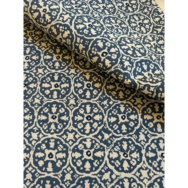 Traditional China Seas Nitik II Blue Fabric 8 Yards For Sale - Image 3 of 4