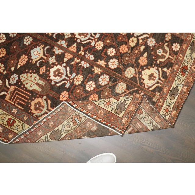 Early 20th Century Zabihi Collection Brown Persian Kurd Bakhtiari Runner - 4'4" x 10'10" For Sale In New York - Image 6 of 6