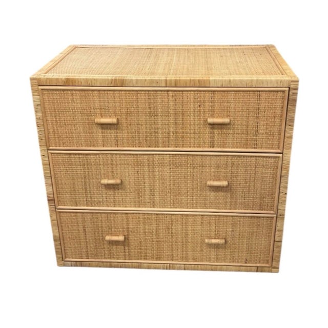 Bring a touch of organic texture, warm warmth, and timeless resort style into your home with this vintage three-drawer...