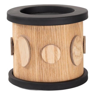 Robin Baron Winfield Wooden Candle Holder- Small For Sale