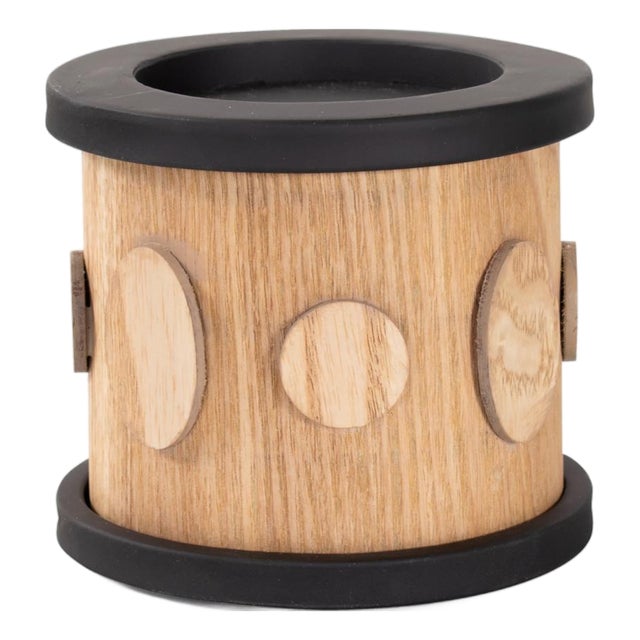 Robin Baron Winfield Wooden Candle Holder- Small For Sale