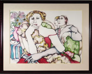 Linda Carter Holman, "Am I Excluded ? or do I Exclude Myself ?" Large watercolor, 1979