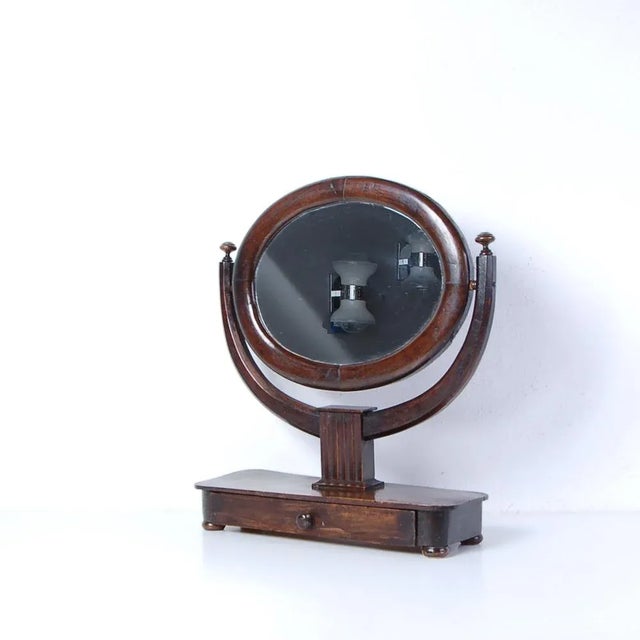 Antique Reclining Table Mirror with Drawer For Sale - Image 3 of 12