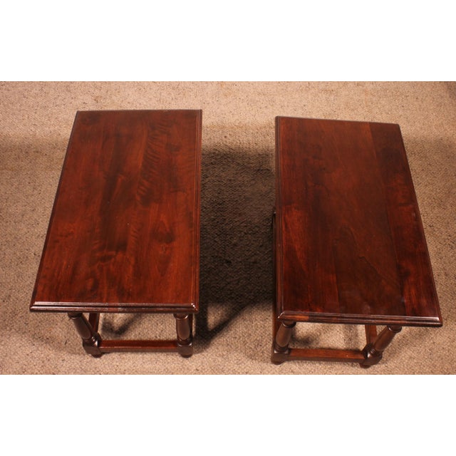 Spanish Bedside Tables in Walnut, 1950s, Set of 2 For Sale - Image 10 of 11