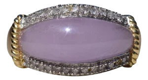 The Turlock: Natural Lavender Jadeite Jade Ring with Diamonds