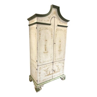 Hand Painted Chinoiserie Pagoda Artisan Cabinet Made in Italy For Sale