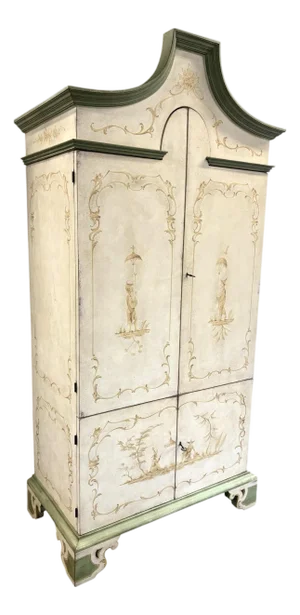 Hand Painted Chinoiserie Pagoda Artisan Cabinet Made in Italy
