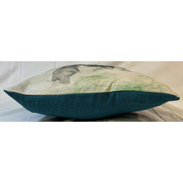 Cream 16" Square Pillow Decorated With a Cuddly Black Cat Portrait - Made in the U K For Sale - Image 8 of 9