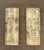 Brown Old Japanese Hand Etched Ukiyo-E Bone Shunga Panels With Beautiful Birds Eye Maple Frames, Set of 6 For Sale - Image 8 of 10
