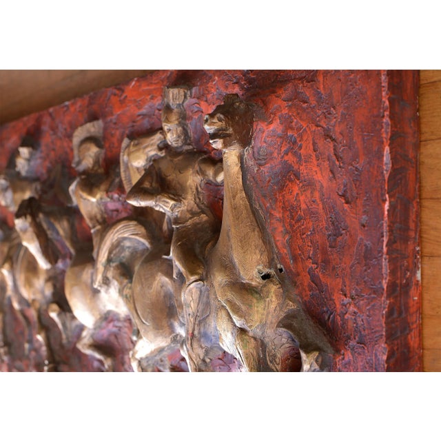 1960s Mid Century Finesse Originals J. Segura Roman Warriors and Horses Relief Wall Sculpture For Sale - Image 10 of 13