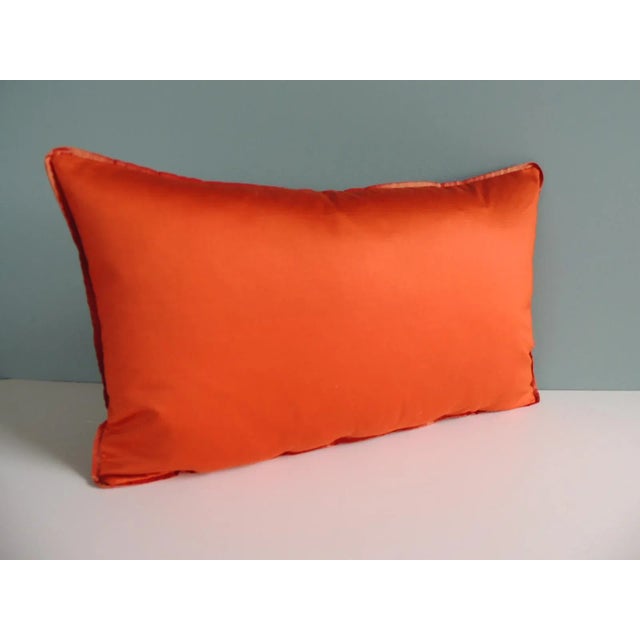 Vintage Solid Orange Satin Lumbar Decorative Pillow (s) Two pillows available Self-flat welt all around. Feather/down...