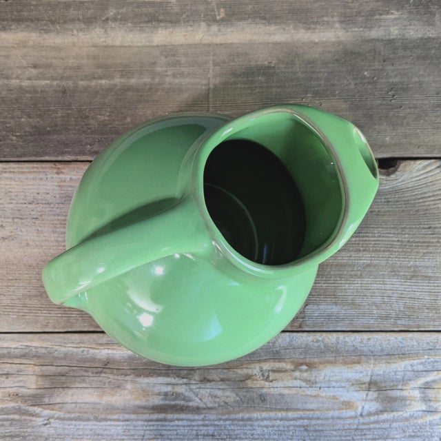 Ceramic Mid Century Modern Green Hall Art Pottery Serving Pitcher For Sale - Image 7 of 8