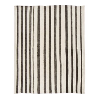 Vintage Turkish Panelled Kilim Hemp Rug With Stripes by Rug & Kilim, 1950-1959 For Sale