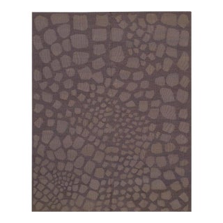 6x8 Purple Flat Weave Wool Organic Pebble Weave Geometric Modern Carpet Rug For Sale