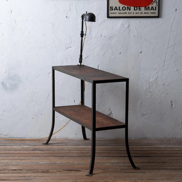 Industrial Console Table With Lamp, C.1930s For Sale - Image 4 of 10