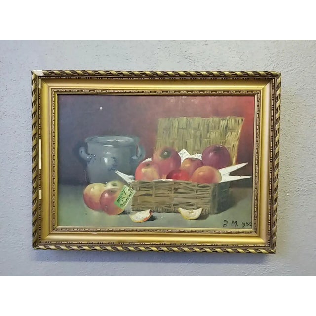 H.M., Apple Still Life, 1922, Oil on Canvas For Sale - Image 15 of 15