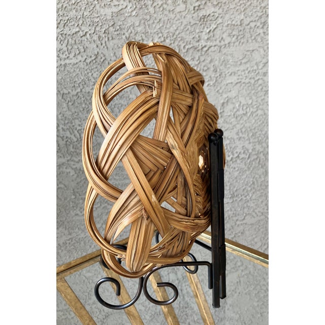 Mid 20th-Century Polish Tatza-Influenced Plaited Weave Rattan Center Star Shallow “Bowl Basket” For Sale In Austin - Image 6 of 18