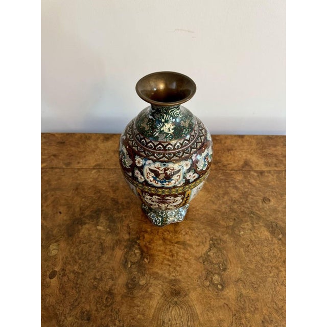 Antique 19th Century Cloisonné Enamel Vases, 1880, Set of 2 For Sale - Image 4 of 8