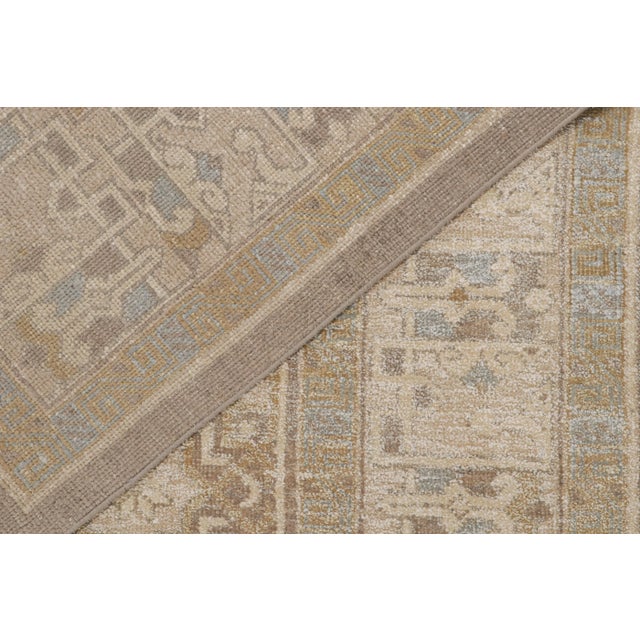 Textile 2010s Rug & Kilim’s Oushak Style Oversized Rug in Taupe With Floral Patterns For Sale - Image 7 of 8