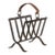 1940s French Iron and Leather Magazine Rack For Sale