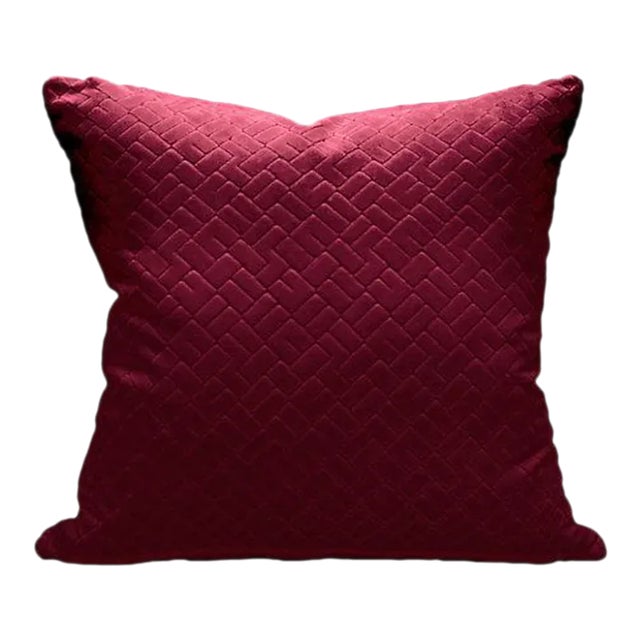 The House of Scalamandré Vallauris Velvet Pillow, Syrah For Sale