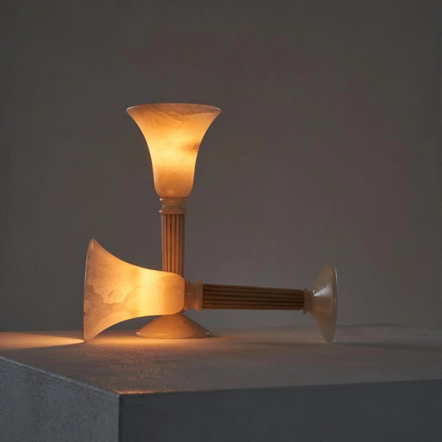 Stone Alabaster Table Lamps, 1970s, Set of 2 For Sale - Image 7 of 9