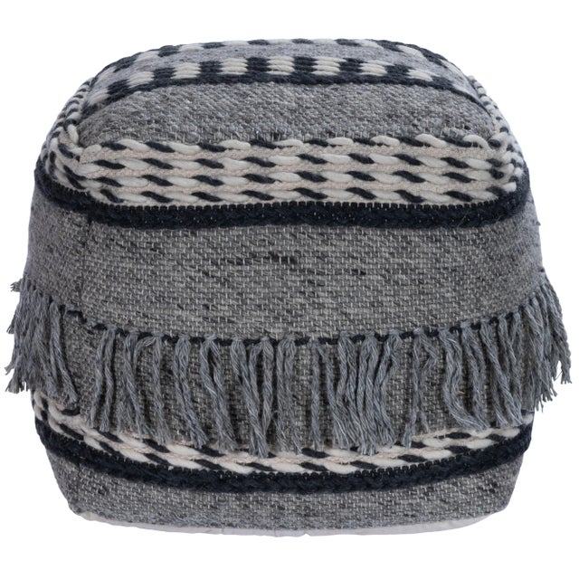 Gray Brynn Square Pouffe, Gray For Sale - Image 8 of 8