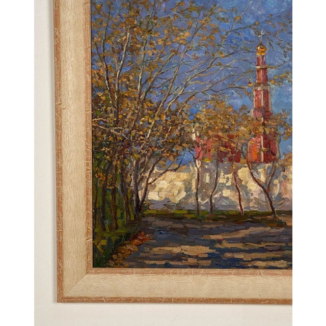 Impressionist Vintage Painting of Novodevichy Monastery, Signed "Sergey, 1994" For Sale - Image 3 of 7