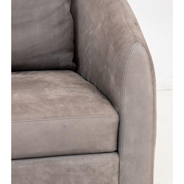 Modern Modern Style Gray Suede Tub Chairs, Pair For Sale - Image 3 of 8