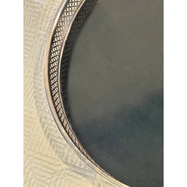 American 1950’s Charles Beller New York Silver Plate 12”Gallery Tray For Sale - Image 3 of 7
