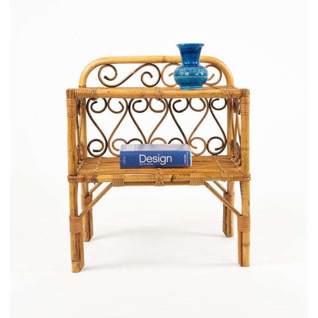 Midcentury Bamboo and Rattan Side Table, 1960s For Sale - Image 15 of 17