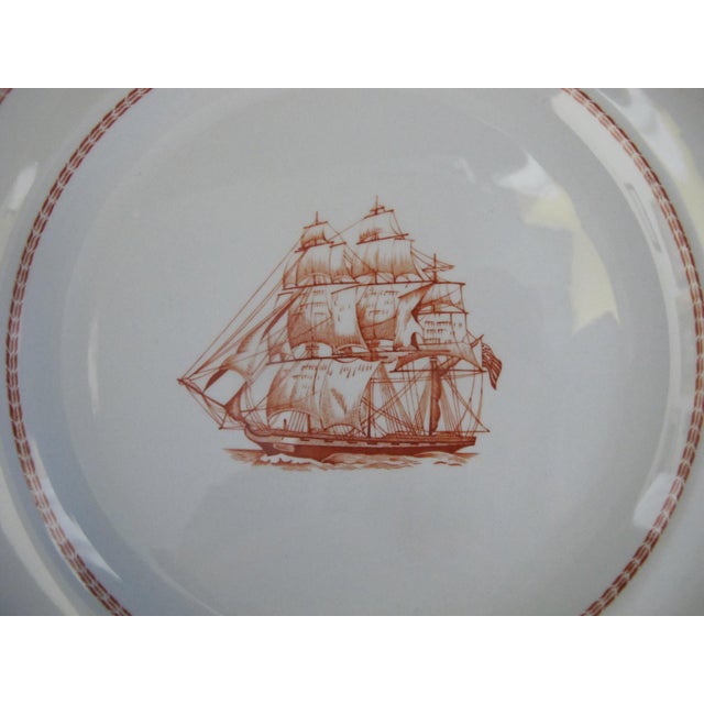 Traditional Spode Copeland England Red Trade Winds George of Salem 8" Salad Plate Set of 4 For Sale - Image 3 of 5