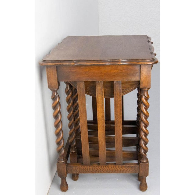 Vintage English Oak Nesting Tables, 1950s, Set of 4 For Sale - Image 4 of 15