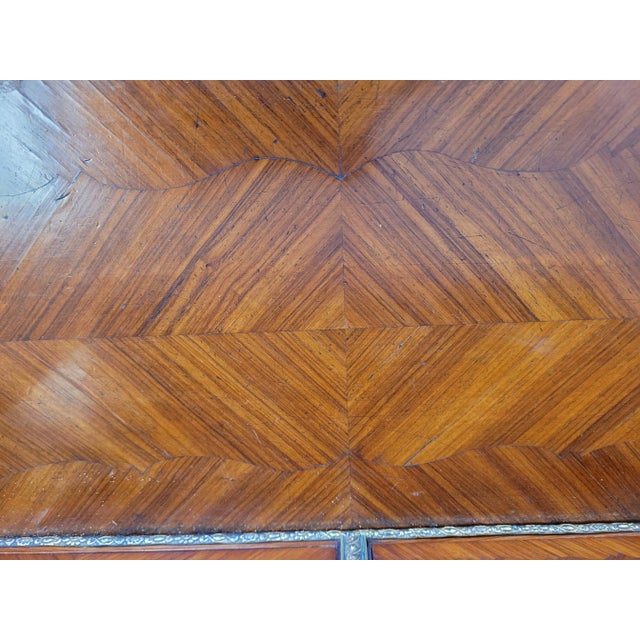 Wood Antique French Inlaid & Bronze Writing Desk For Sale - Image 7 of 12