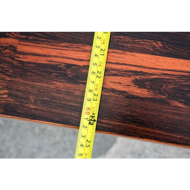 1960s Mid Century Danish Modern Coffee Table Rosewood Denmark Rectangular Coffee MCM For Sale - Image 11 of 11