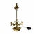 Vintage mid 20th century French Empire style three arm bouillette lamp. Cast brass, having swans on the candelabra arms.