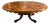 Antique Oval Burlwood Coffee Table With Marquetry Inlay and Scalloped Edge For Sale