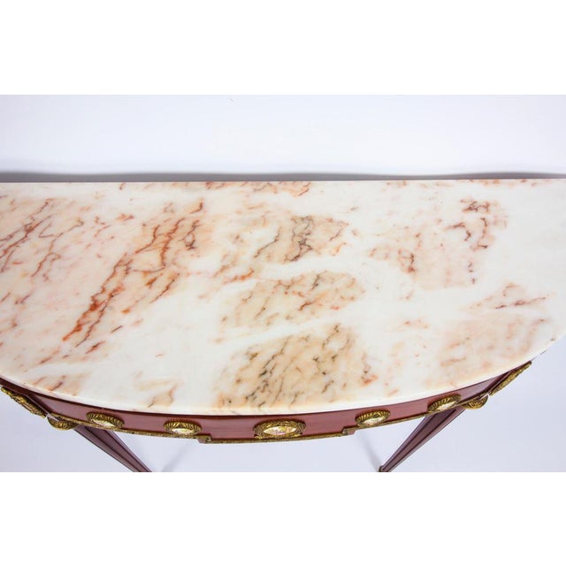 Glass Ormolu & Porcelain Mounted Console Table & Mirror by Epstein, 20th Century, Set of 2 For Sale - Image 7 of 18