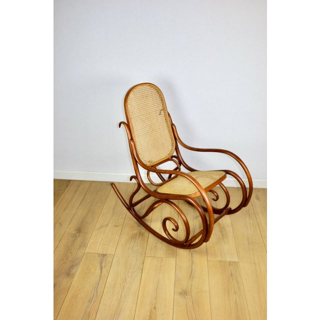 Vintage Brown Rocking Chair by Michael Thonet For Sale - Image 5 of 12
