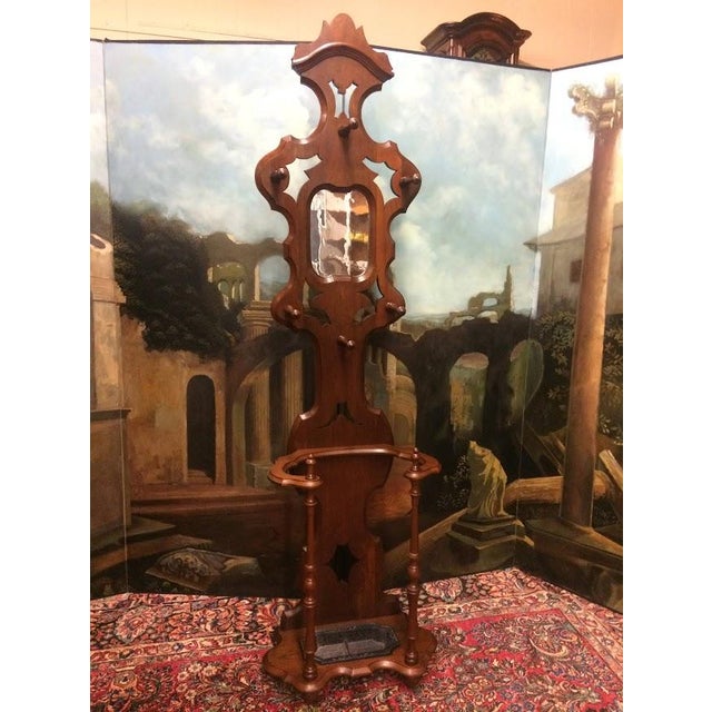 Antique Hall Tree, Victorian Hat Rack With Umbrella Stand For Sale - Image 10 of 10
