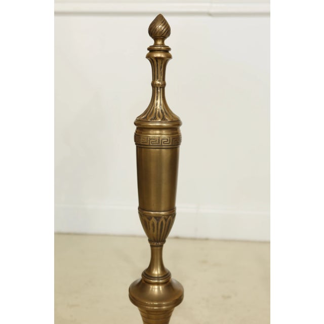 Greek Design Solid Brass Fireplace Andirons - a Pair For Sale - Image 4 of 9