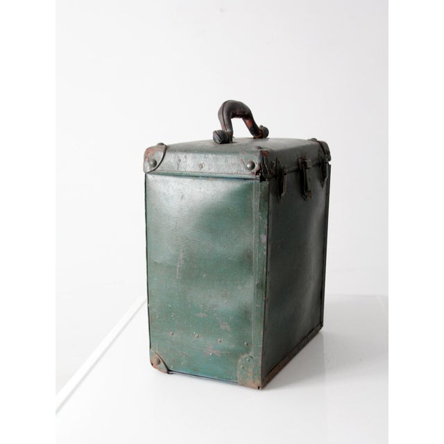 Wood Antique Industriel Utility Tool Box For Sale - Image 7 of 13
