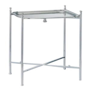 1990s New Old Stock Silverplate All Metal Fluted Collapsible Stand & Tray with Thread Mount With Handles by Valsodo-Italy
