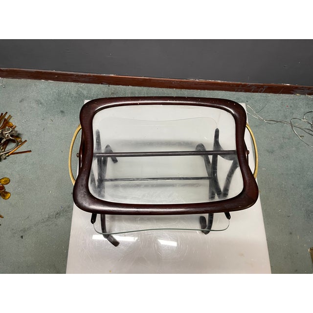 Metal Service Cart Magazine Rack with Wheels by Cesare Lacca for Cassina, 1950s For Sale - Image 7 of 18
