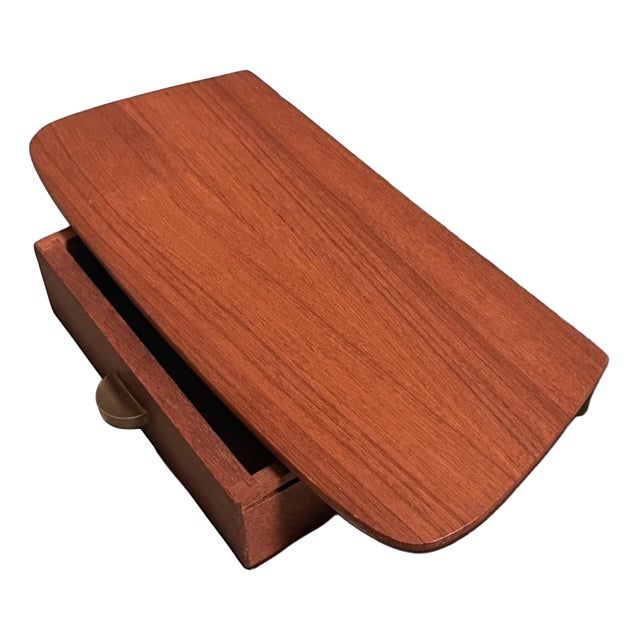 Danish Wall-Mounted Teak Bedside Table, 1960s For Sale