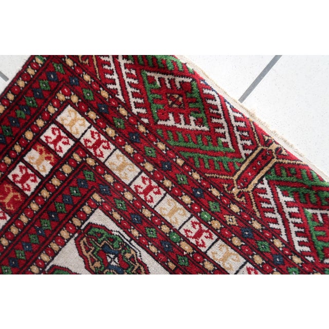 1960s, Handmade Vintage Uzbek Bukhara Rug 2.5' X 4.2' For Sale - Image 4 of 13