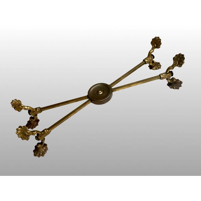 Chinoiserie Adjustable Large Brass Planter / Pot / Bowl Display Stand Pedestal Trestle - Andrea by Sadek 8-12" For Sale - Image 3 of 10