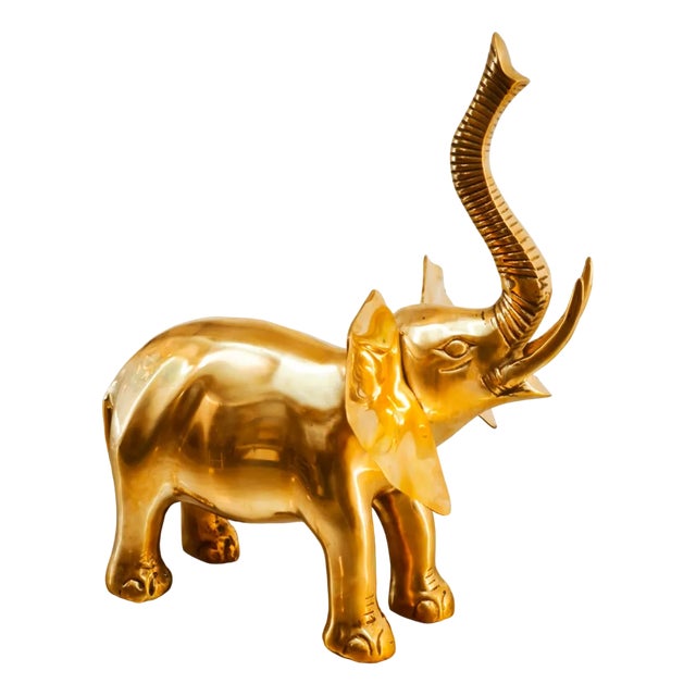 Vintage Gold Brass Elephant For Sale