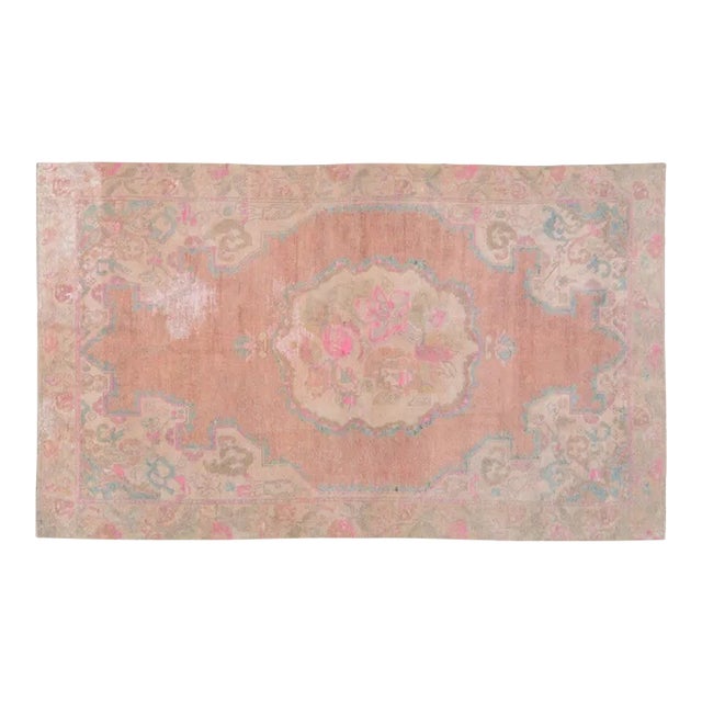 1970s Vintage Turkish Anatolian Hand Knotted Organic Wool Fine Weave Rug,4'6"X7'9" For Sale